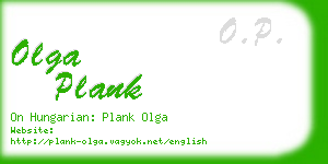 olga plank business card